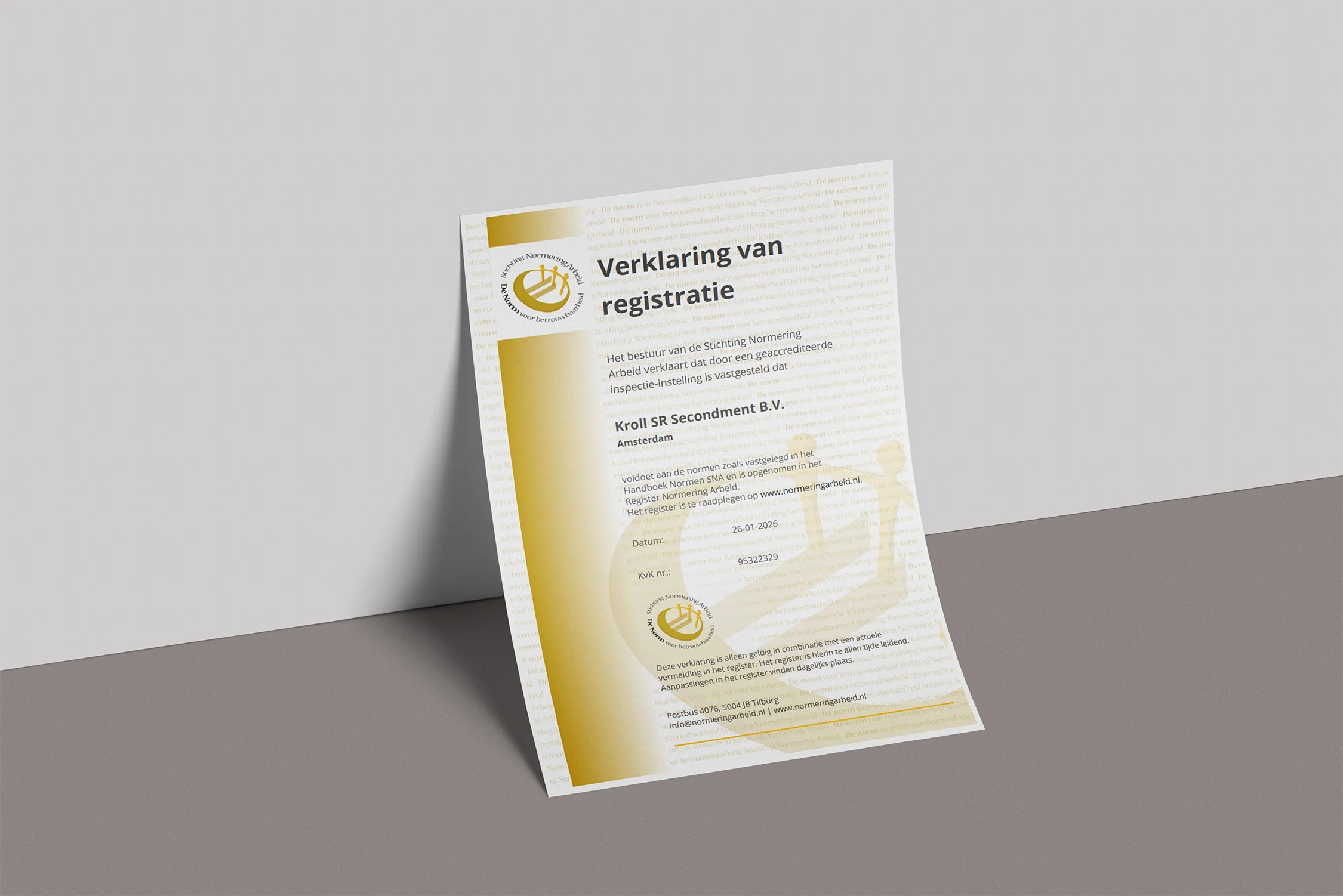 Kroll SR - SNA verklaring